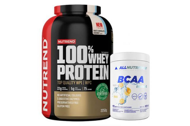  Nutrend 100% Whey protein + Allnutrition Bcaa Instant